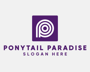 Purple Round Letter P logo design