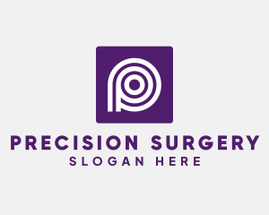 Purple Round Letter P logo design