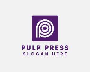 Purple Round Letter P logo design