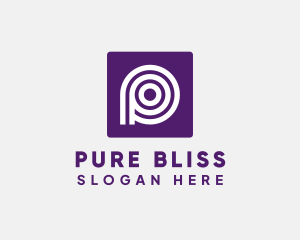 White - Purple Round Letter P logo design