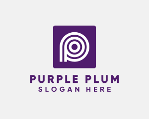 Purple - Purple Round Letter P logo design