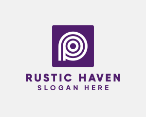 Purple Round Letter P logo design