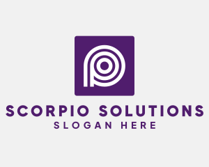 Purple Round Letter P logo design