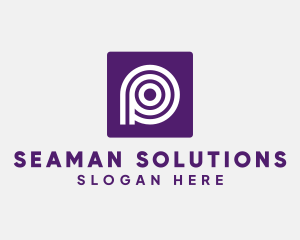 Purple Round Letter P logo design