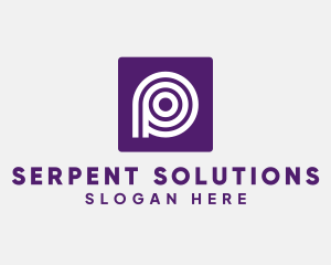 Purple Round Letter P logo design