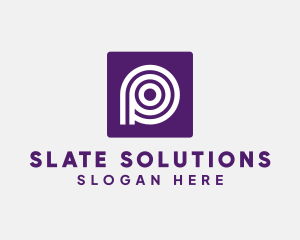 Purple Round Letter P logo design