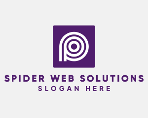 Purple Round Letter P logo design