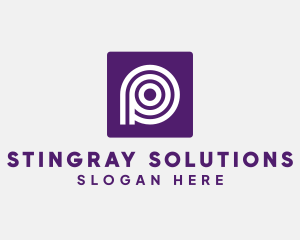 Purple Round Letter P logo design