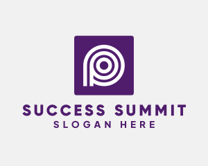 Purple Round Letter P logo design