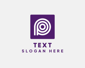 Purple Round Letter P logo design