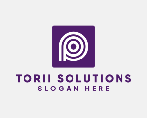 Purple Round Letter P logo design