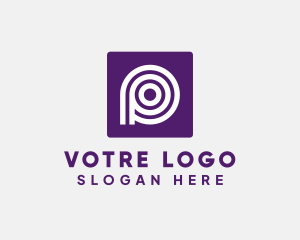 Purple - Purple Round Letter P logo design