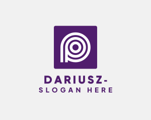 Purple Round Letter P logo design