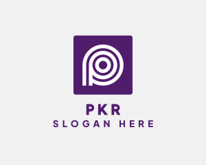 Purple Round Letter P logo design