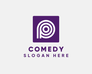 Purple Round Letter P logo design