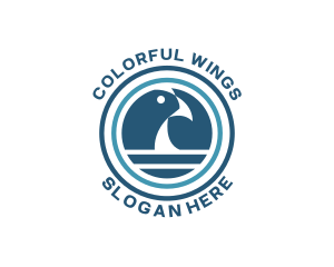 Parrot Bird Ocean logo design