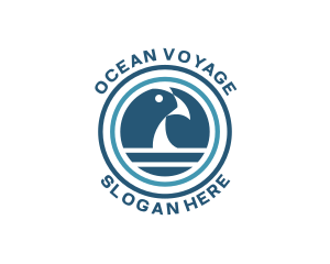 Parrot Bird Ocean logo design