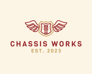 Chassis - Piston Automotive Badge logo design