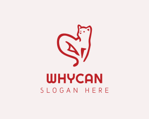 Pet Food - Heart Feline Cat logo design