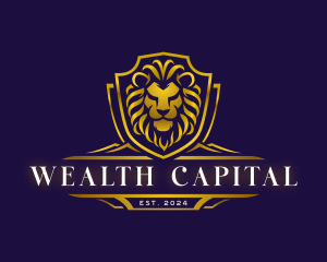 Luxury Lion Shield logo design