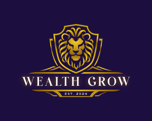 Luxury Lion Shield logo design