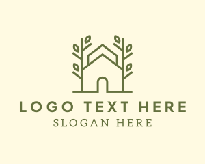 Cabin - House Tree Plant logo design
