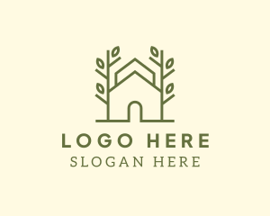 Village - House Tree Plant logo design