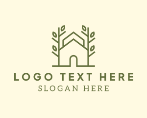 Accomodation - House Tree Plant logo design