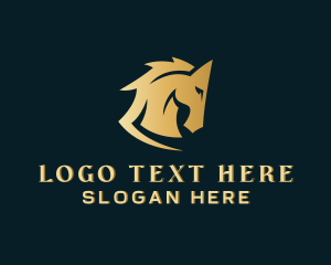 Equestrian - Gold Horse Equine logo design