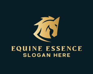 Equine - Gold Horse Equine logo design