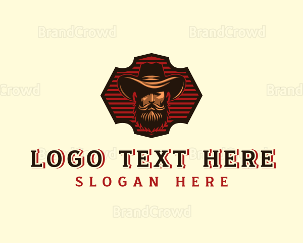 Beard Mustache Cowboy Logo