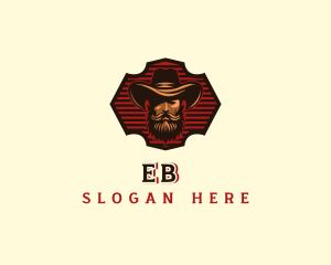 Beard Mustache Cowboy logo design