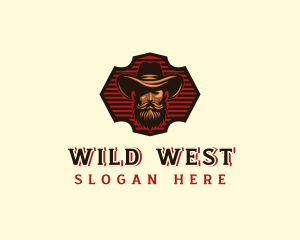 Saloon - Beard Mustache Cowboy logo design