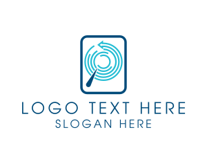 Magnifying Glass - Data Search Digital Technology logo design