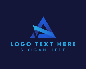 Geometric Triangle Marketing Letter A logo design
