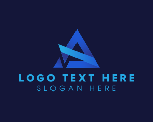 Geometric Triangle Marketing Letter A Logo