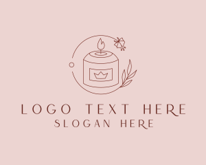 Container Candle - Floral Candle Decor logo design