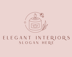 Floral Candle Decor logo design