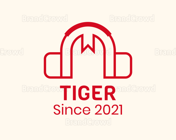 Red Bookmark Headphones Logo
