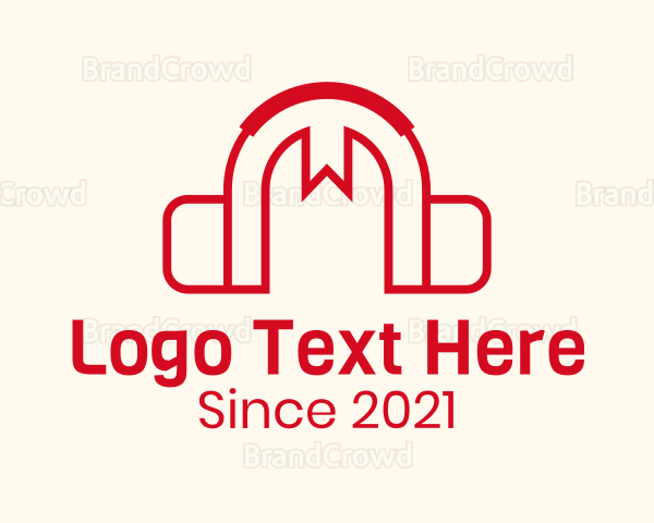 Red Bookmark Headphones Logo