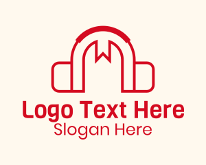 Red Bookmark Headphones Logo