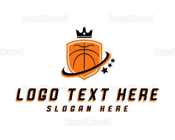 Basketball Shield Crown Logo