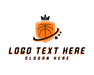 Crown - Basketball Shield Crown logo design