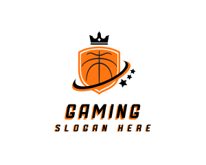 Basketball Shield Crown Logo