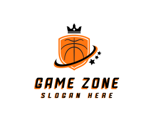 Basketball Shield Crown logo design