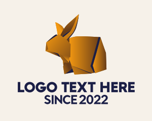 Veterinarian - Golden Bunny Origami logo design