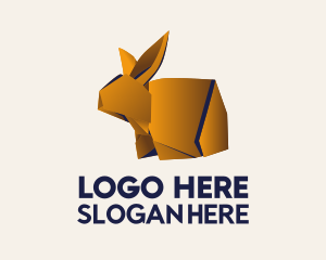 Golden Bunny Origami  Logo