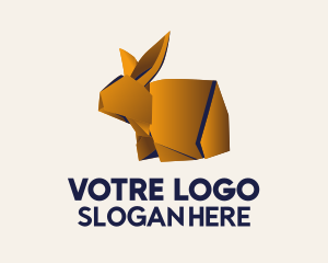 Golden Bunny Origami  Logo