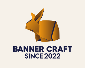 Golden Bunny Origami  logo design