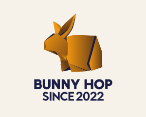 Golden Bunny Origami  logo design